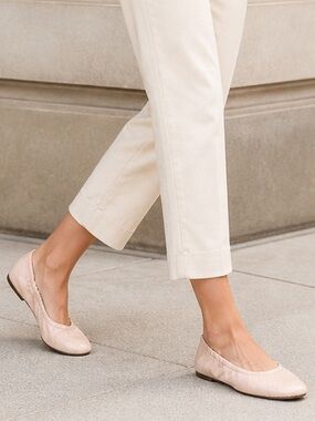 Vionic Alexa Ballet Flats Pink Leather Comfort Slip On Size 7